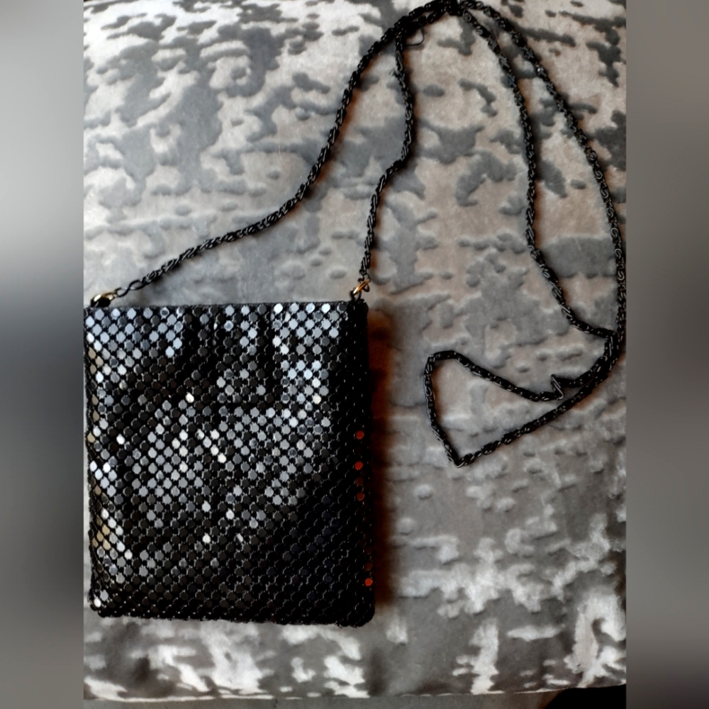 Metallic Black Square Bag